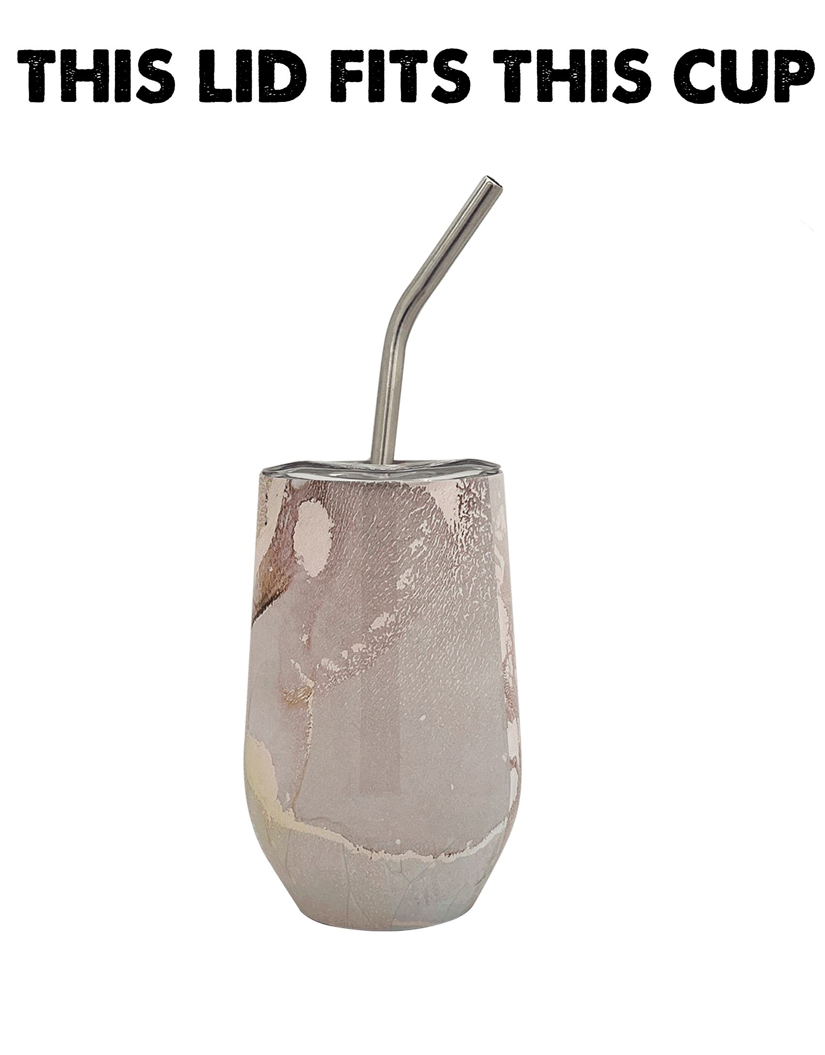 Wine Tumbler Replacement Lid & Metal Straw Kit