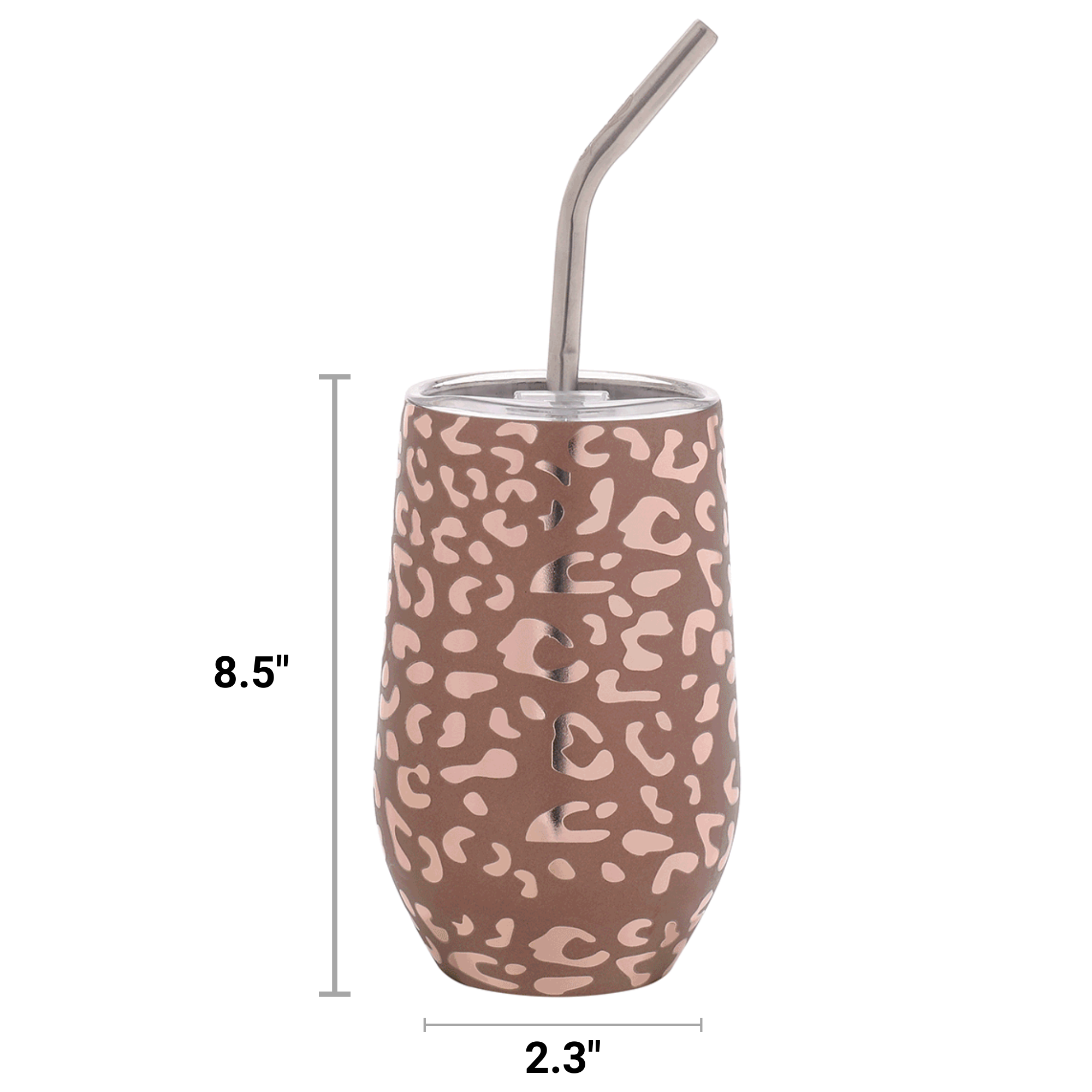 Metallic Cheetah Wine Tumbler 16oz